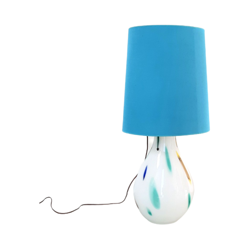 Pk41- Tafellamp – Vloerlamp – Murano Glas En Stoffen Kap – Jaren 60