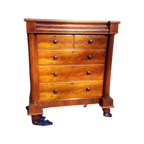 Pracht Empire Mahonie Houten Ladekast Van Ca 1850 | Commode