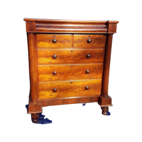 Pracht Empire Mahonie Houten Ladekast Van Ca 1850 | Commode