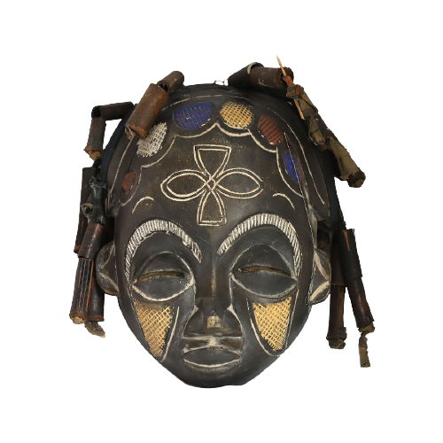 Prachtige Antieke Gekleurde Afrikaanse Rasta Masker, Eerste Helft Van De 20E Eeuw.