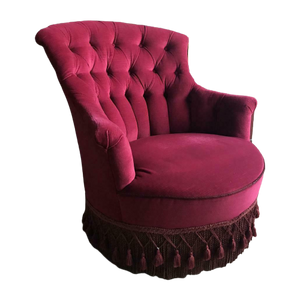 Prachtige Boudoir Fauteuil Met Franje Regency Vintage