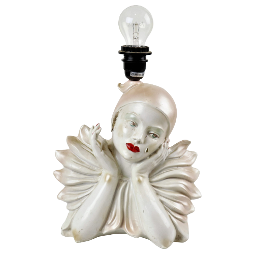 Prachtige Pierrot Gourmand Tafellamp Lamp Art Deco Stijl 1980S