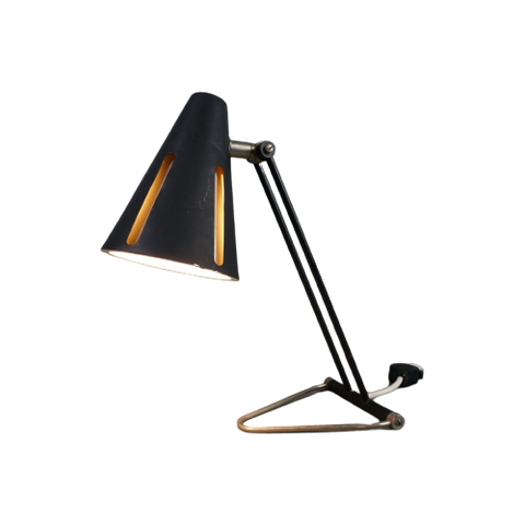 Prachtige Zeldzame Zonneserie Bureaulamp, Model 1, H. Busquet Voor Hala Zeist