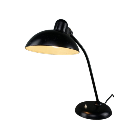 Prachtige Zwarte Bureaulamp, Kaiser Idell, Model 6556, Circa 1931.