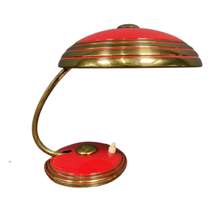 Rood Met Messing Helo Bureaulamp