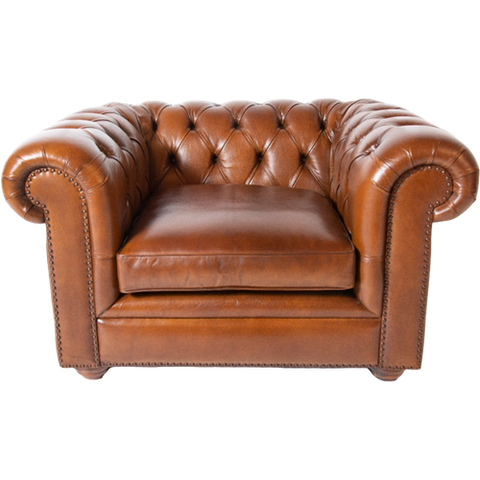 Royale Xl Chesterfield Club Fauteuil Cognac Leer