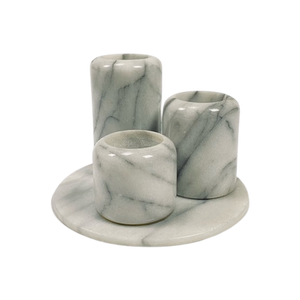 Set Of Marble Candle Holders