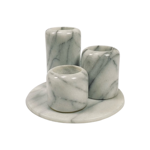 Set Of Marble Candle Holders