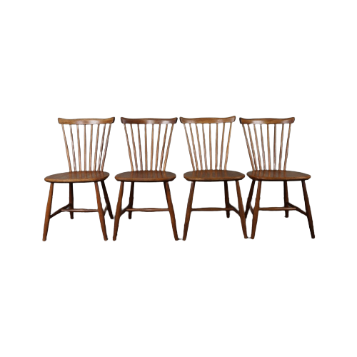 Set Van 4 Pastoe, Yngve Ekstrom Eetkamerstoelen, Model Sh41