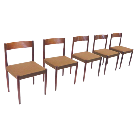 Set Van 5 Teak Deens Design Eetkamerstoelen