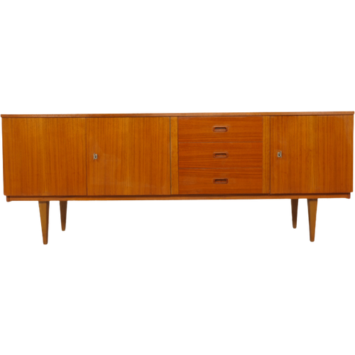 Sideboard | Teak | Mid-Century Modern | Houten Greepjes | 194 Cm