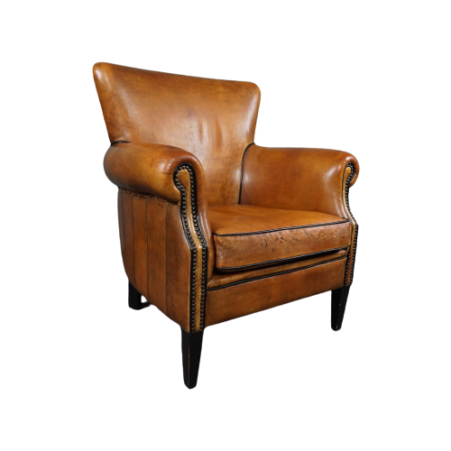 Stoere Comfortabele En Prachtige Schapenleren Fauteuil, Armchair