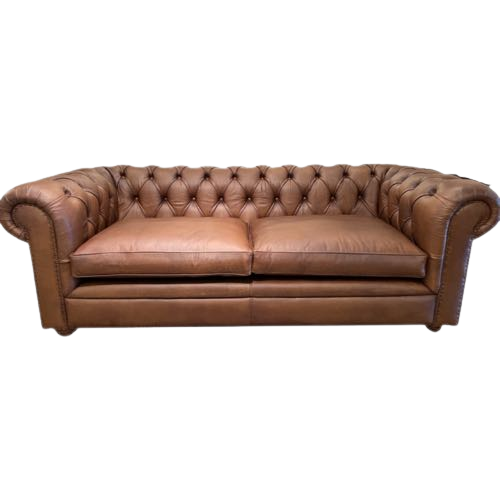 Stoere Industriële Chesterfield Chesterfield 2 Zits Bank Vintage Cognac