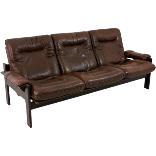 Sturdy Leather 3-Seater