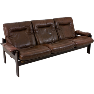 Sturdy Leather 3-Seater