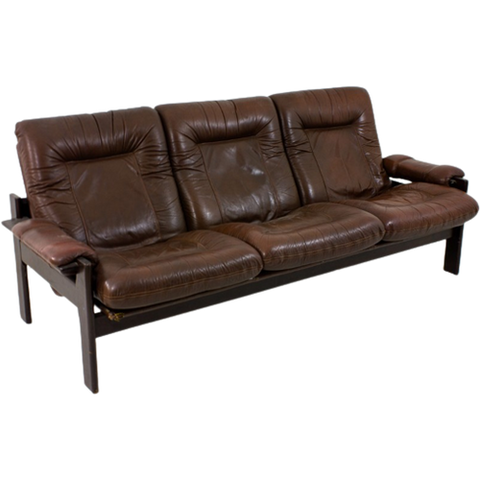 Sturdy Leather 3-Seater