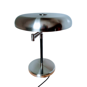 Unieke Retro Ikea Chroom / Rvs Ufo Buro Lamp Met Zwenk Arm