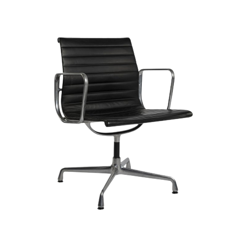 Vitra Eames Ea107 Zwart Leder