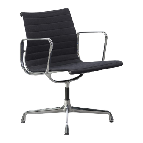 Vitra Eames Ea108 Zwart Hopsak Onderstel Verchroomd