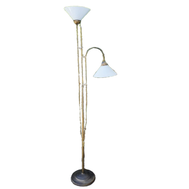 Vloerlamp Met 2 Opalinelampen - Leeslamp - Schemerlamp