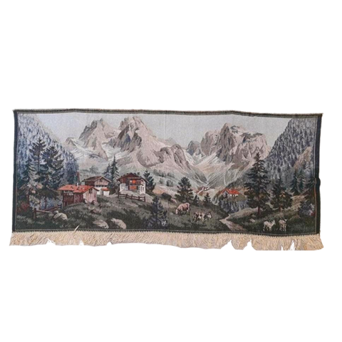 Wandkleed Alpenhuisjes Koeien Geiten Bergen Weiden 170/67