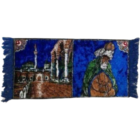 Wandkleedje Kleedje Velvet Blauw Bruin 94/48