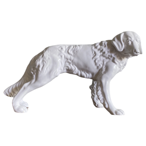 Witte Keramiek Hond (Lengte 50Cm)