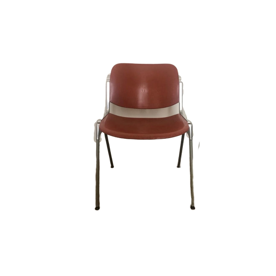 Zes Originele Castelli Stoelen In Terra Rood/Oranje