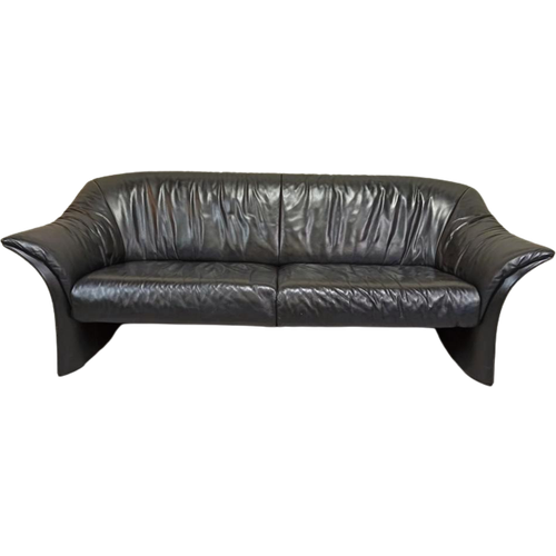 Zwart Leren Design Bank, Bankstel, Sofa, Jori